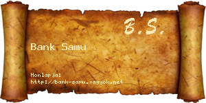 Bank Samu névjegykártya